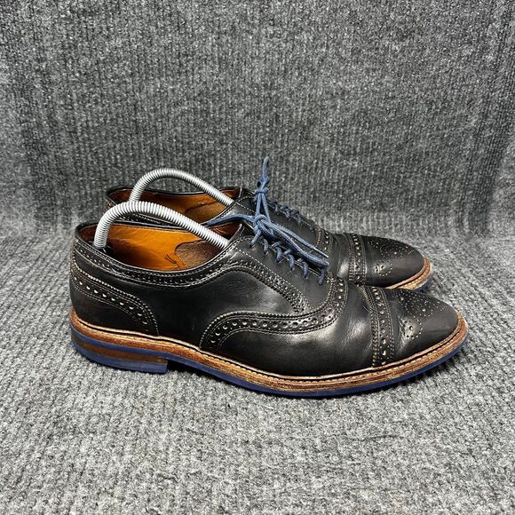 Allen Edmonds Strandmok Cap Toe Oxfords Brown Blue Leather Dainite Mens 10 D main image 5